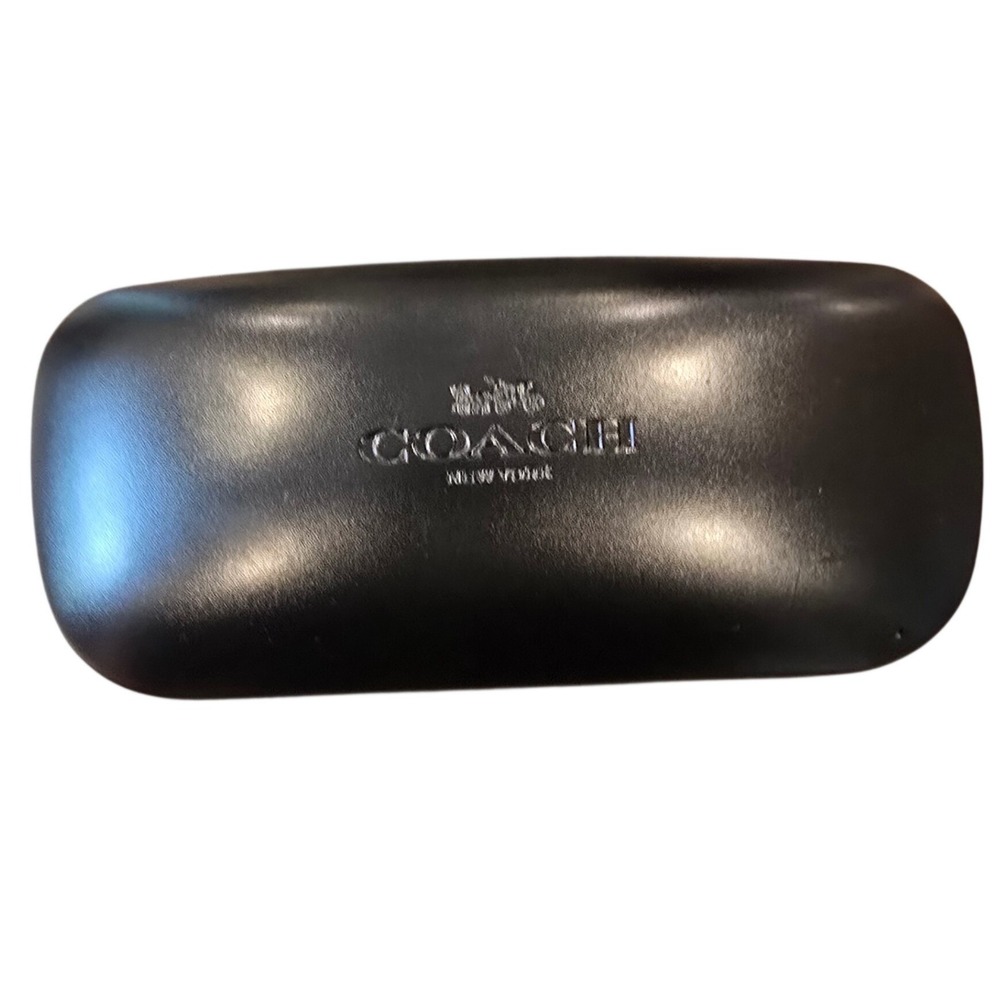 Coach Black Hard Clamshell Eyewear Case Embossed Logo Sunglasses Eyeglasses